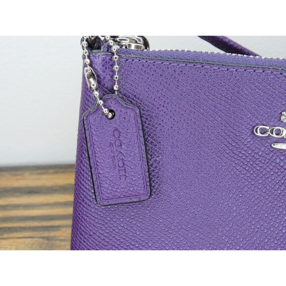 Coach Corner Zip Wristlet Purple D1581 - Picture 4 of 6